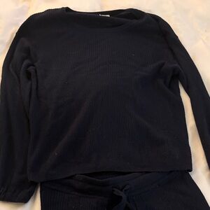 Splendid Cashmere Navy Blue Knit Sweater and Pants Set size Small top XS bottoms